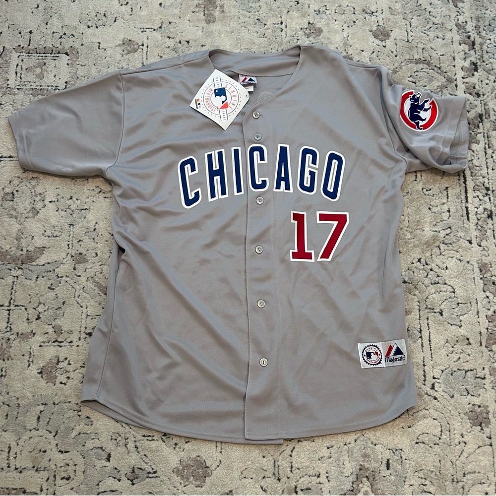 Majestic Authentic Chicago Cubs Mark Grace #17 Gray Baseball Jersey Men’s Sz XXL